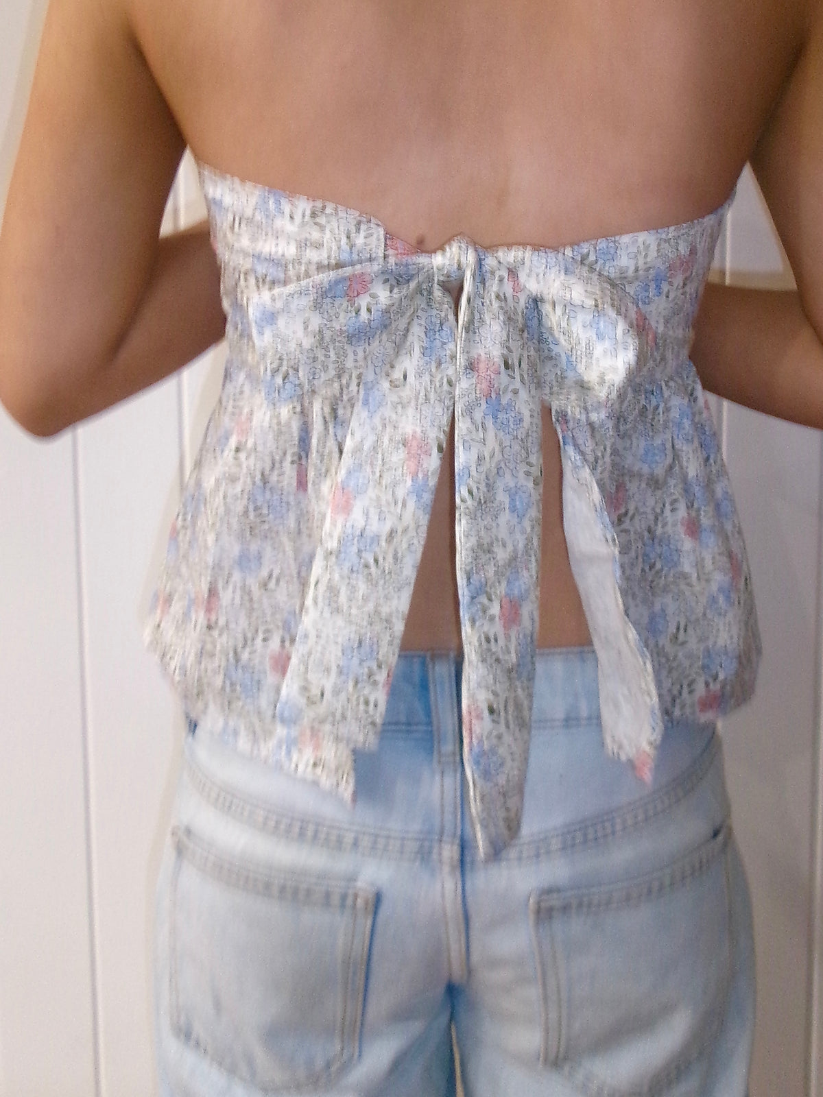 Strapless Floral Top