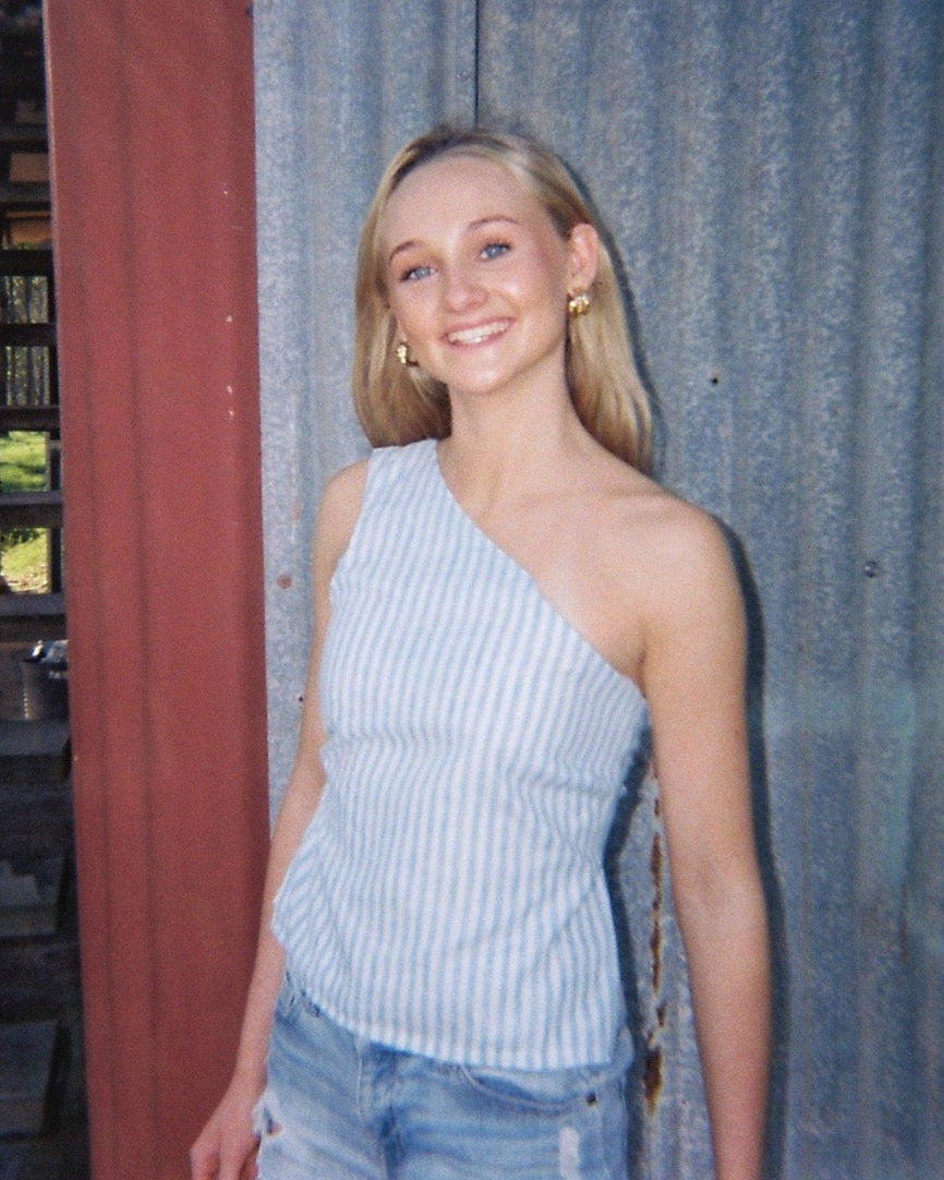 The Chloe Top - Blue Stripe