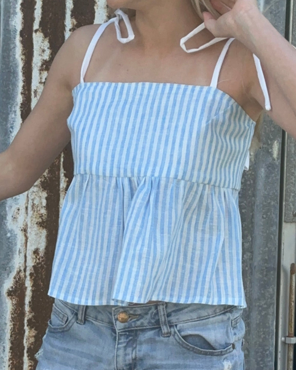 The Izzy Top - Blue Stripe