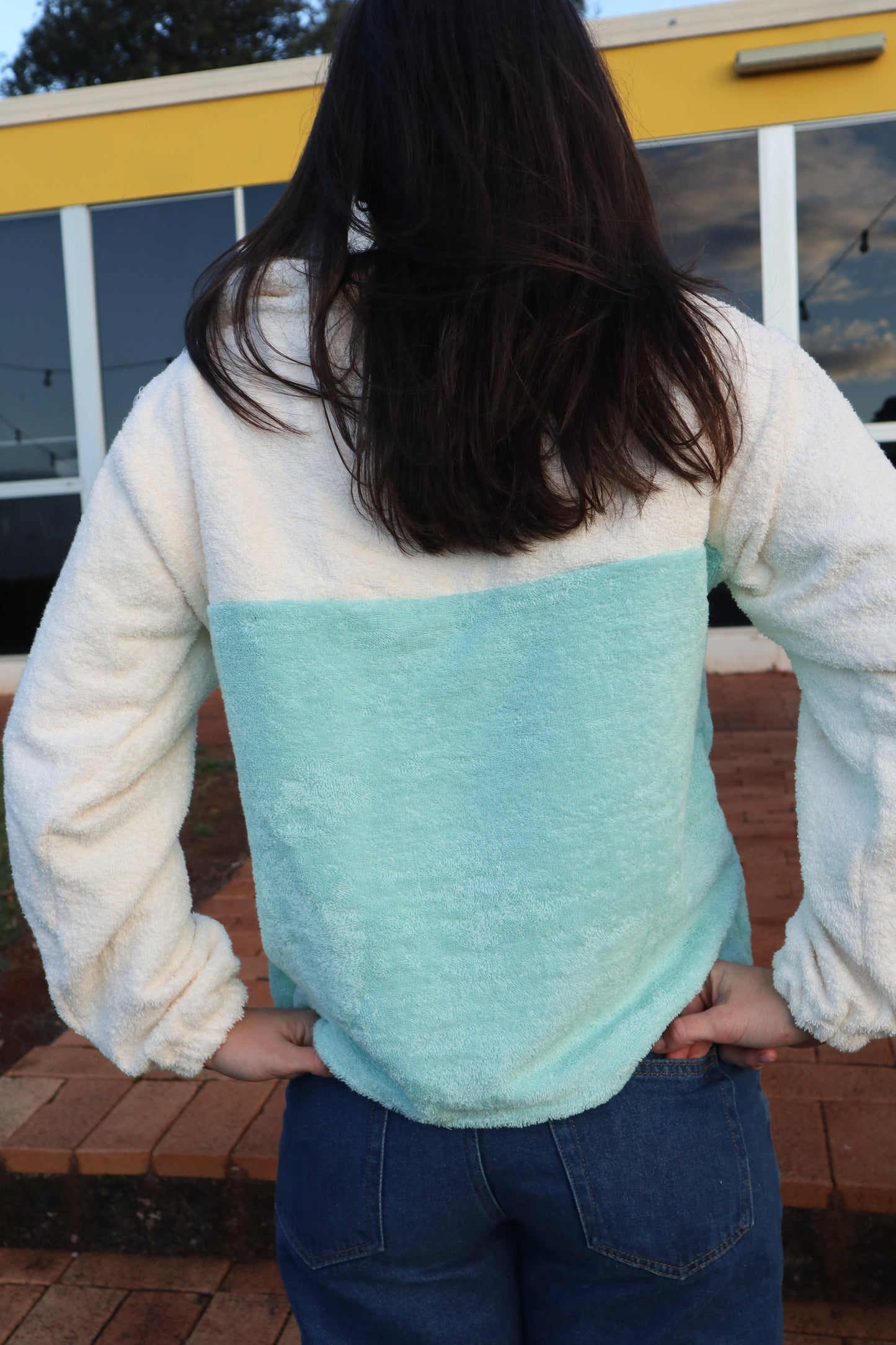 Marley Jumper - Aqua + Cream
