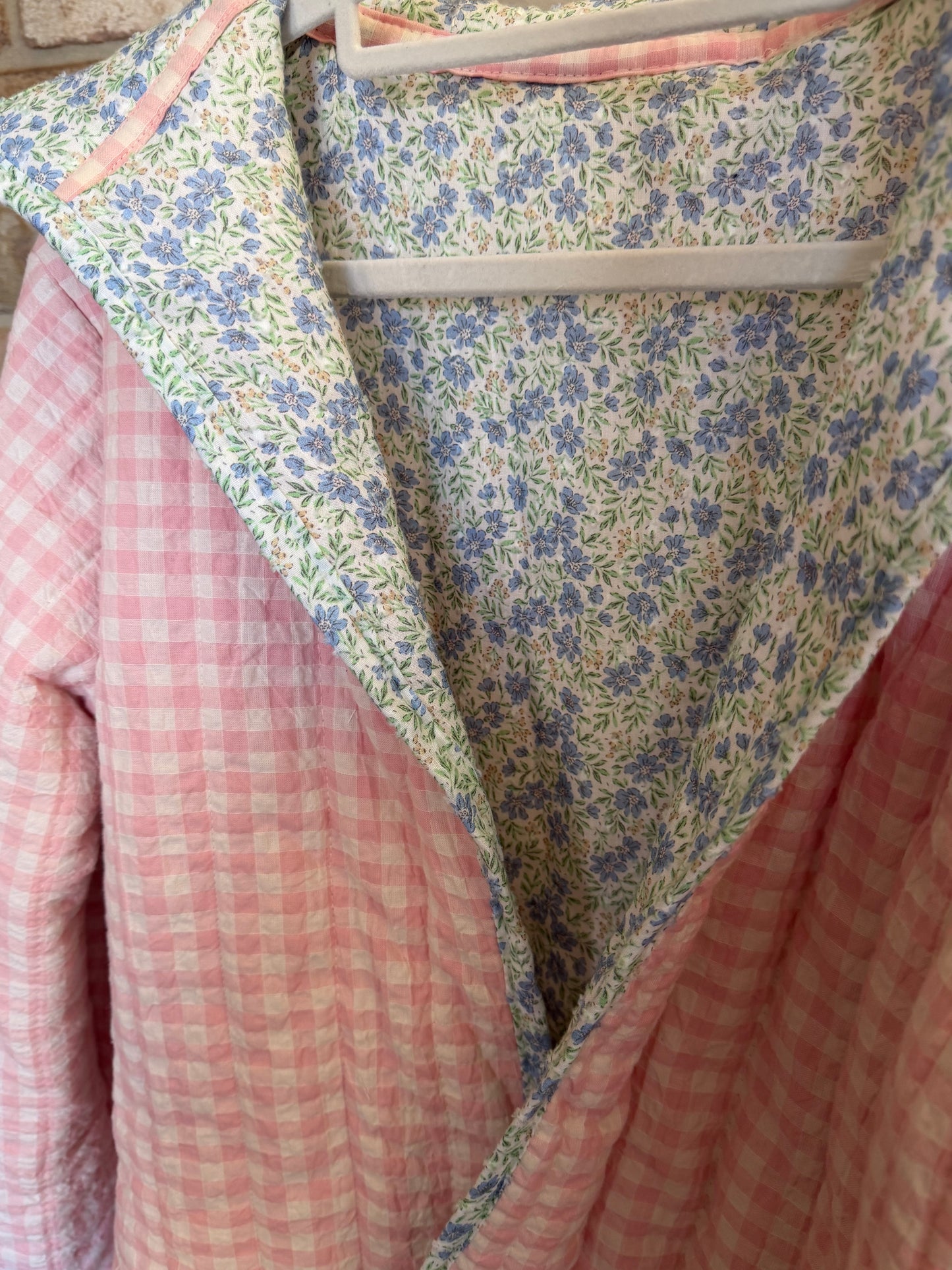 Christine Quilted Jacket - Pink Gingham