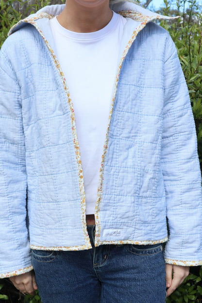 Christine Quilted Jacket - Blue Stripe