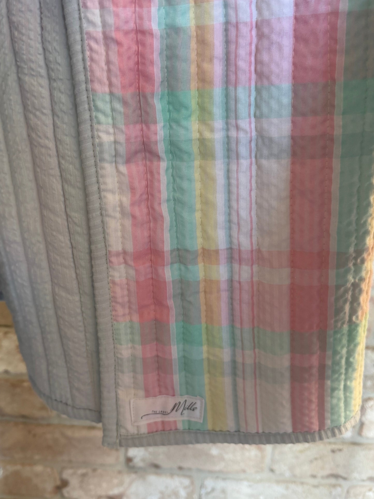 Christine Quilted Jacket - Pastel Plaid