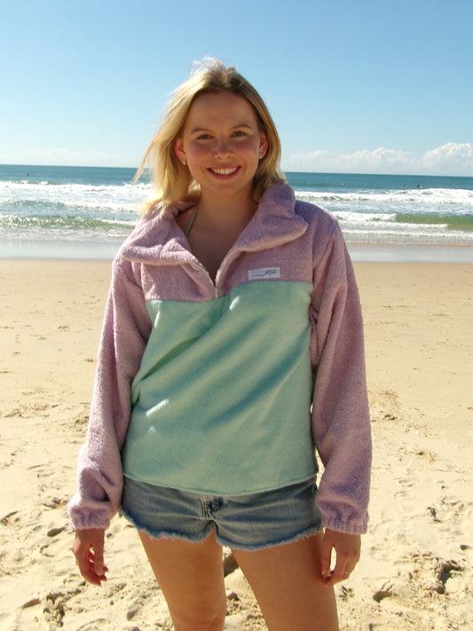 Marley Jumper - Aqua + Purple