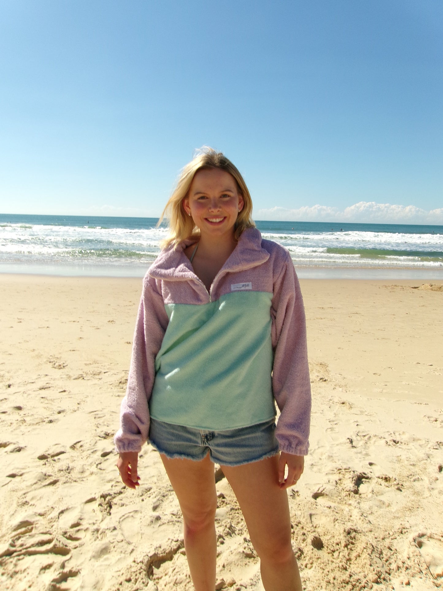 Marley Jumper - Aqua + Purple