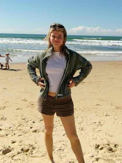 Terry Towelling Jacket - Green Stripes