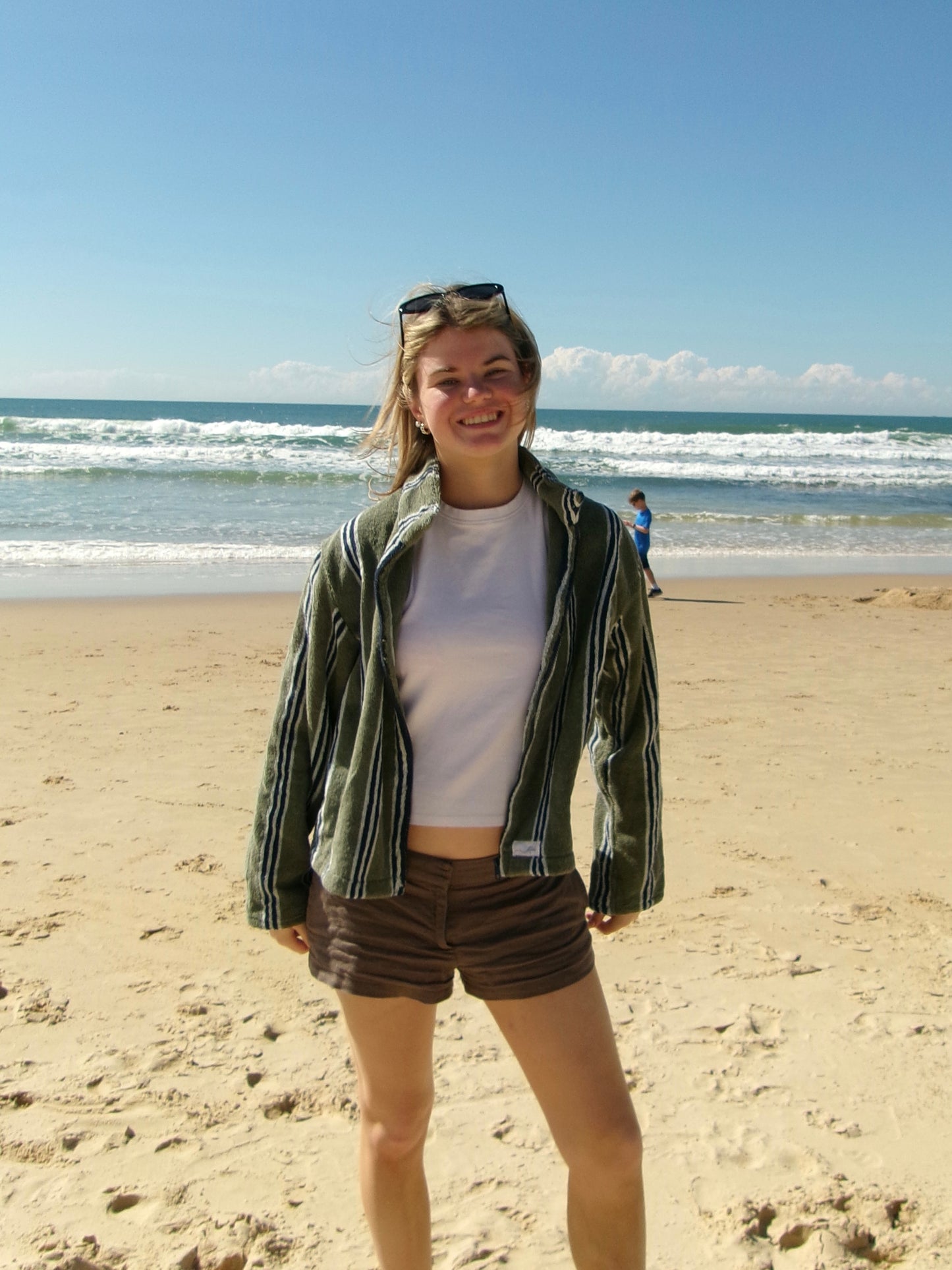 Terry Towelling Jacket - Green Stripes