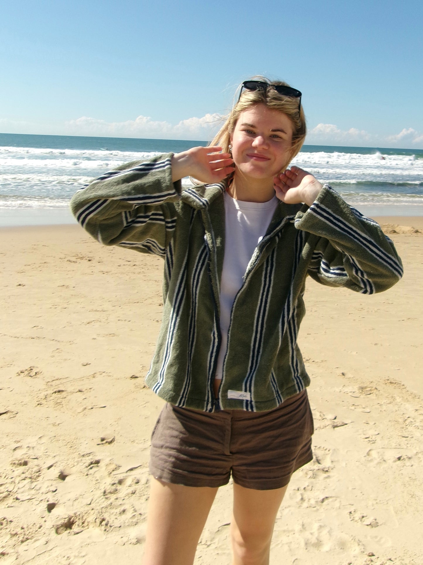 Terry Towelling Jacket - Green Stripes