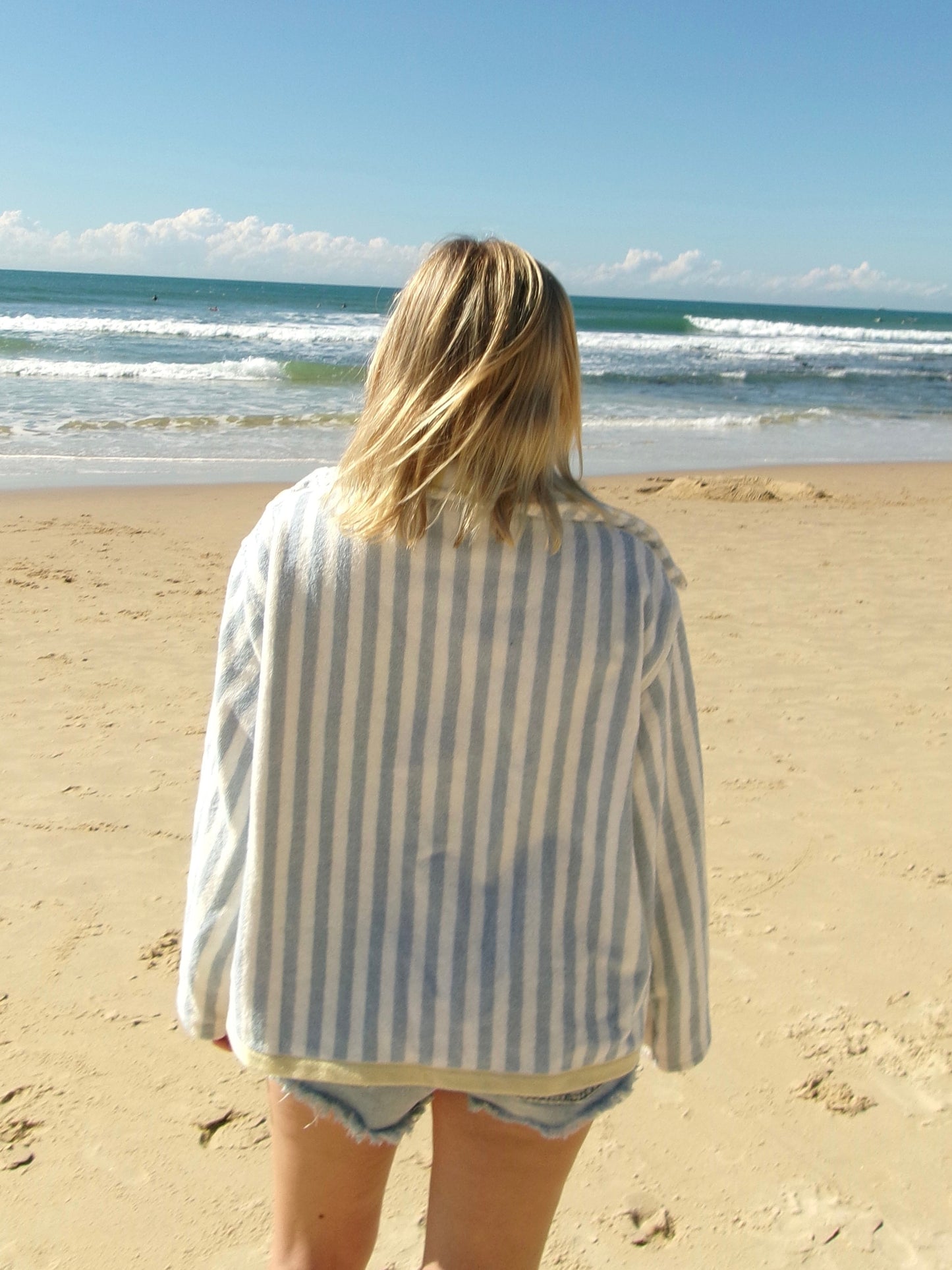 Terry Towelling Jacket - Blue Stripe