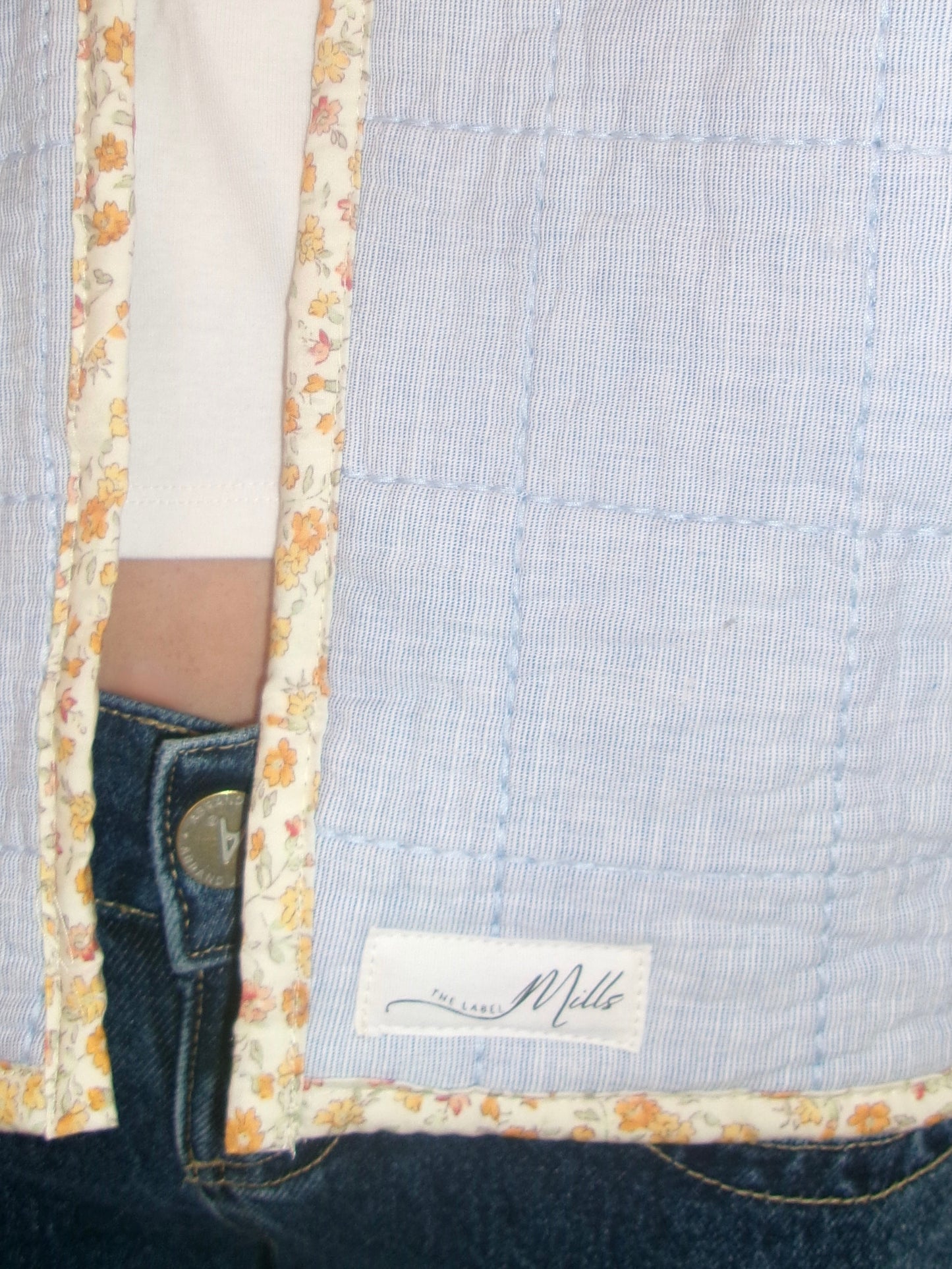 Christine Quilted Jacket - Blue Stripe