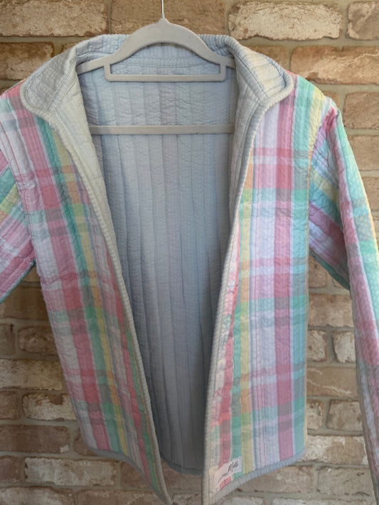 Christine Quilted Jacket - Pastel Plaid