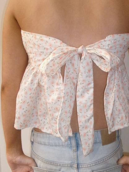 Floral strapless Top
