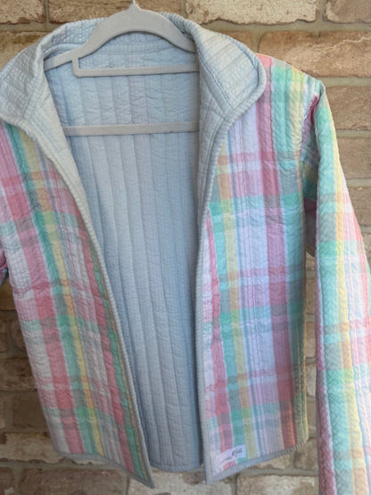 Christine Quilted Jacket - Pastel Plaid