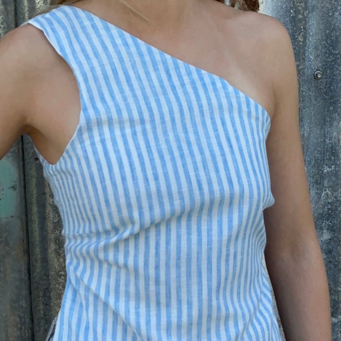 The Chloe Top - Blue Stripe