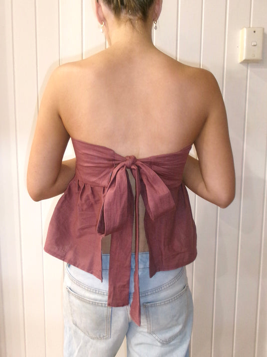 Maroon Linen Top