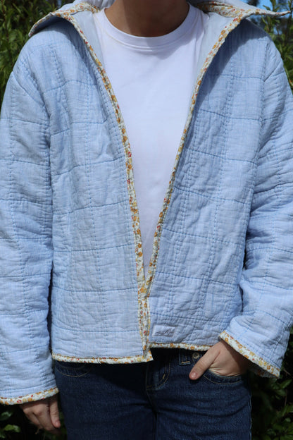 Christine Quilted Jacket - Blue Stripe