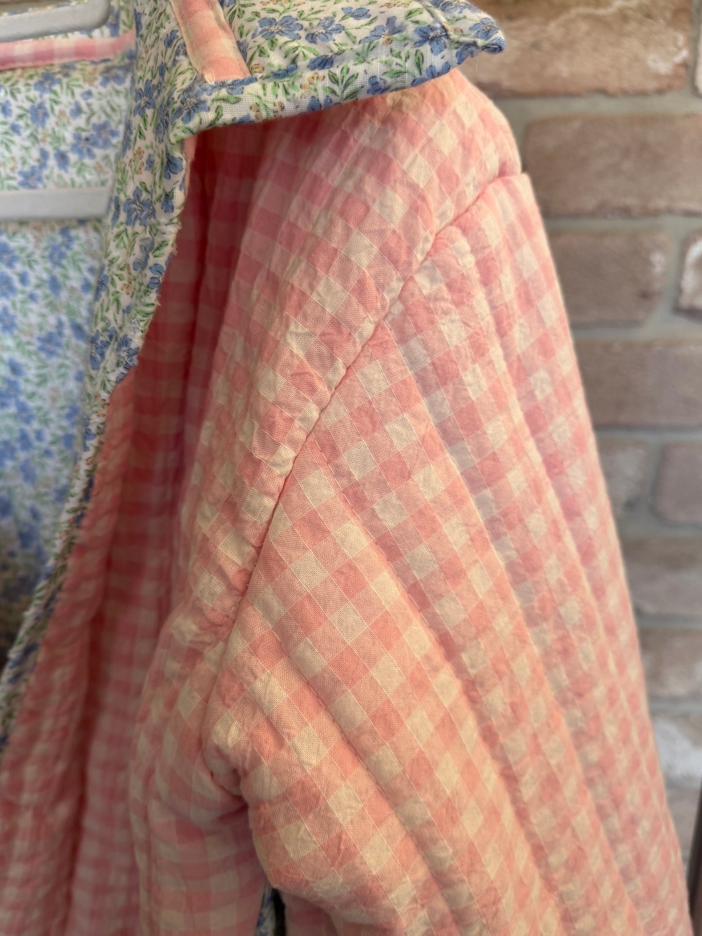 Christine Quilted Jacket - Pink Gingham