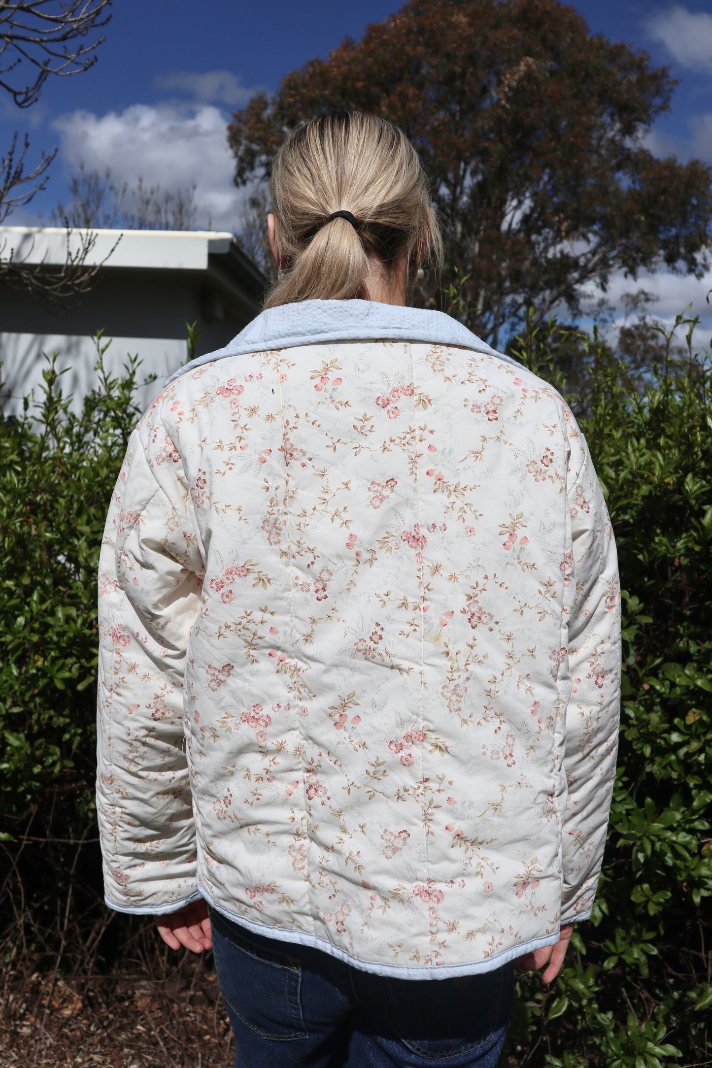 Christine Quilted Jacket - Cream Floral