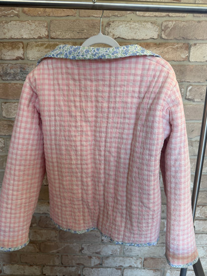 Christine Quilted Jacket - Pink Gingham