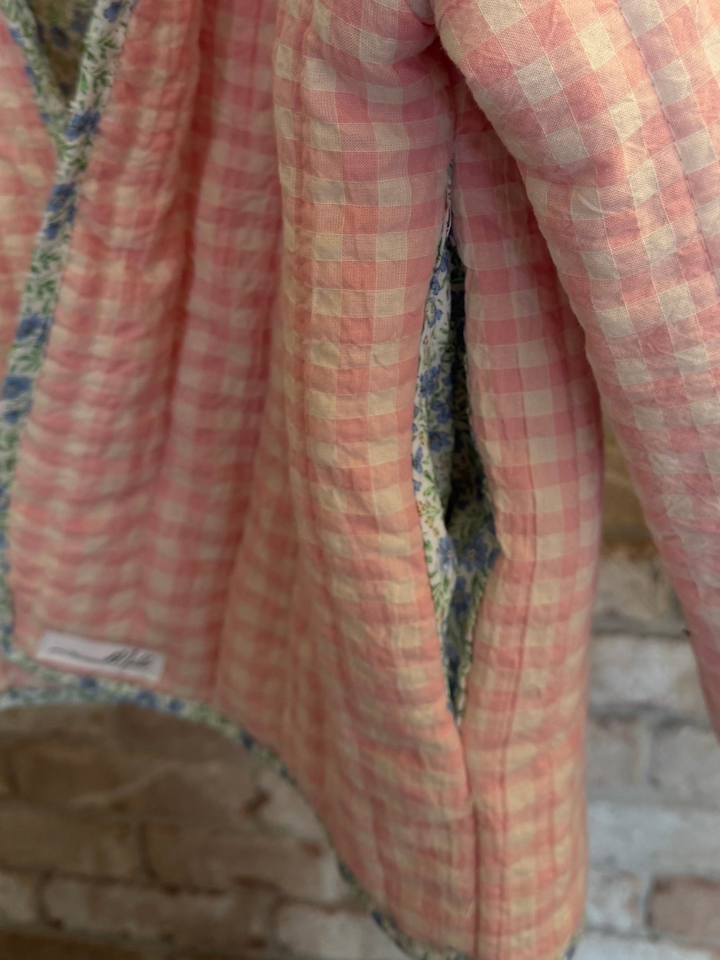 Christine Quilted Jacket - Pink Gingham