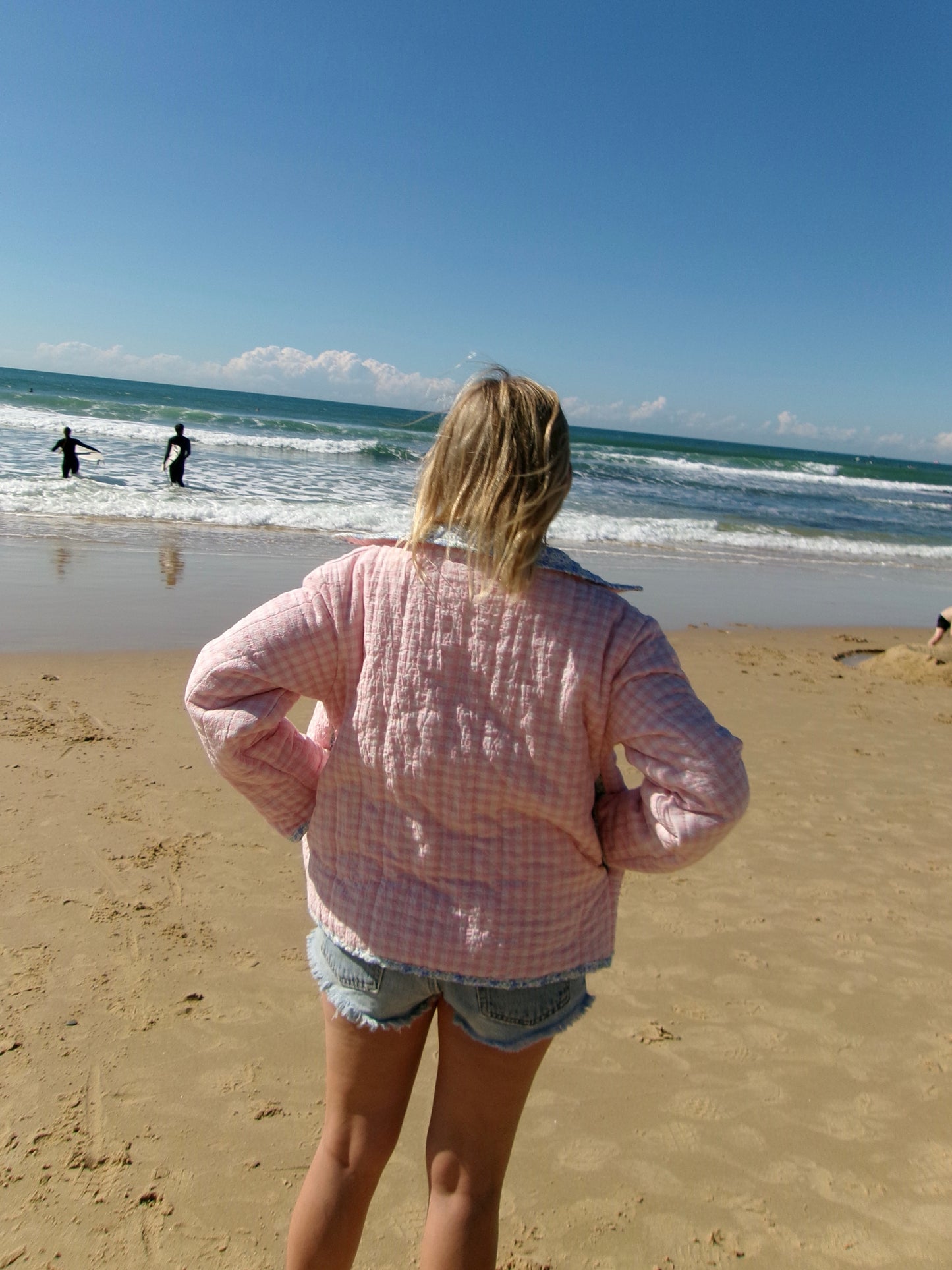 Christine Quilted Jacket - Pink Gingham