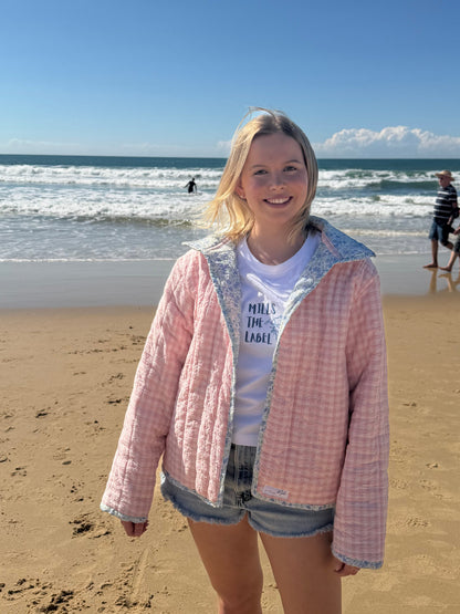 Christine Quilted Jacket - Pink Gingham