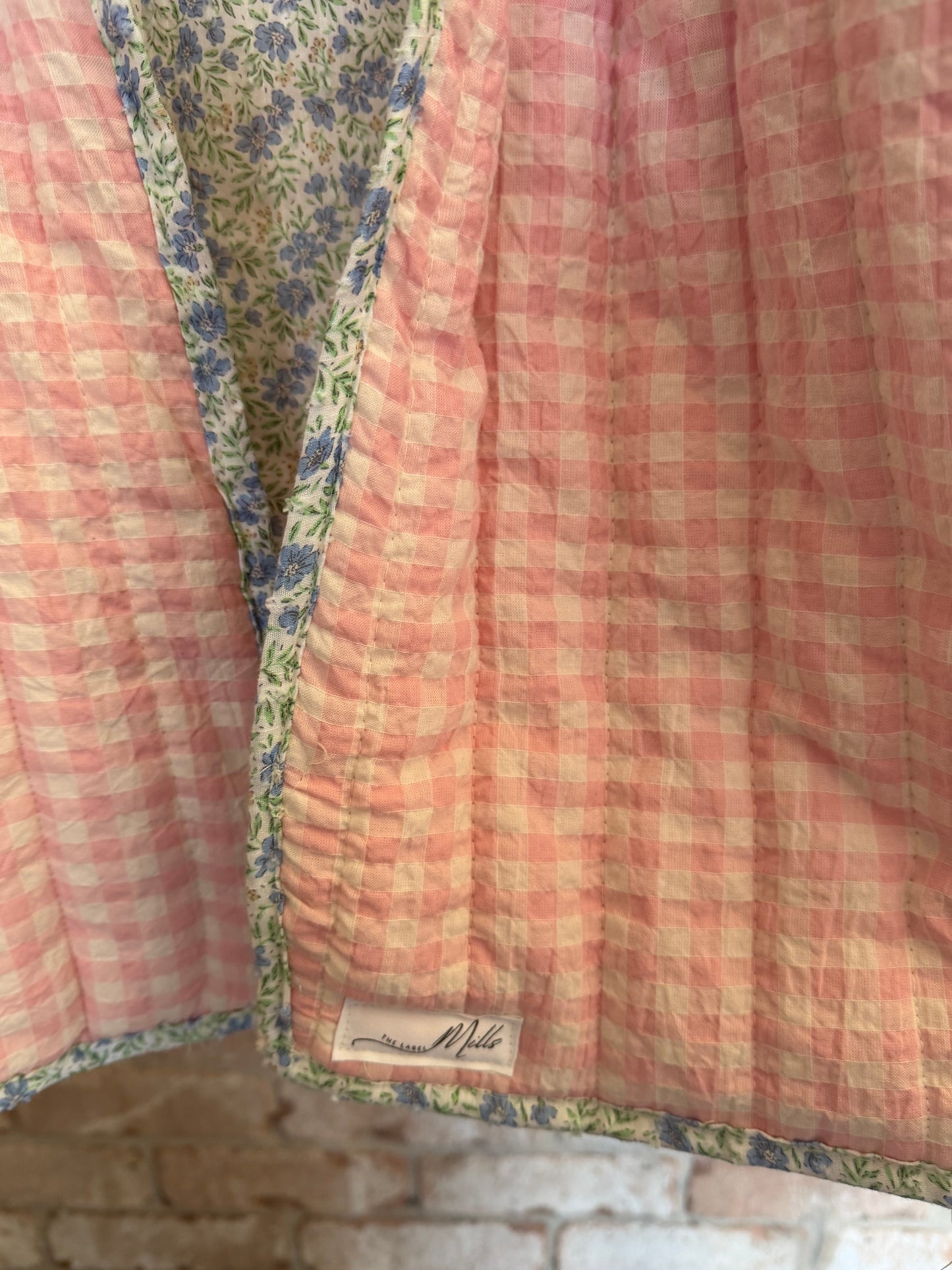 Christine Quilted Jacket - Pink Gingham