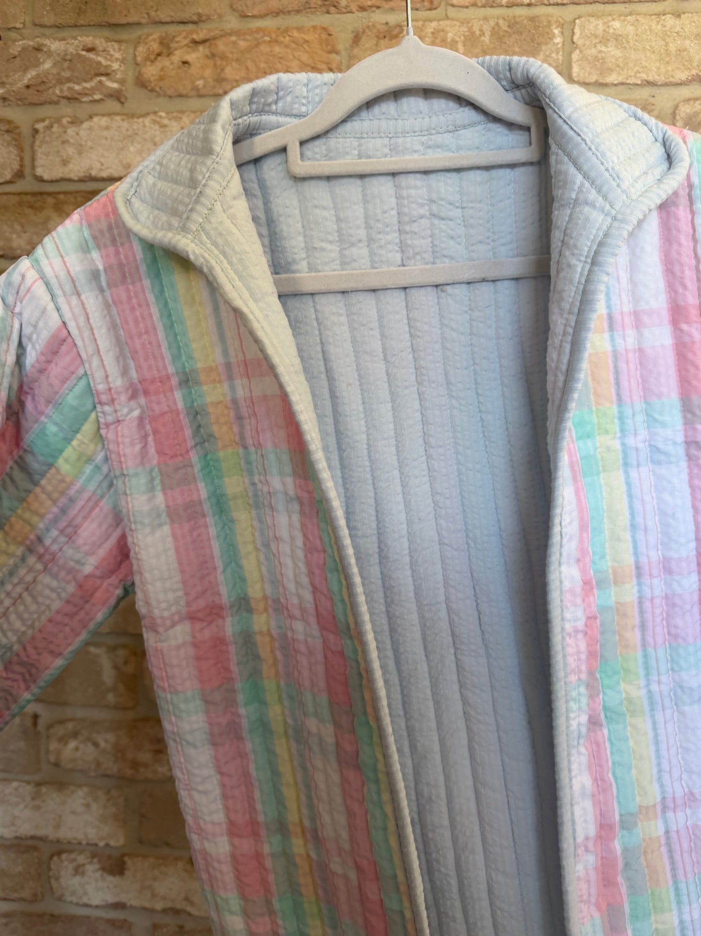 Christine Quilted Jacket - Pastel Plaid