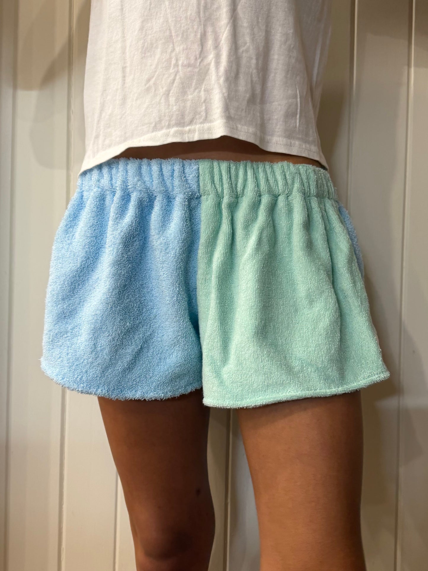 Lucy Shorts - Aqua + Blue