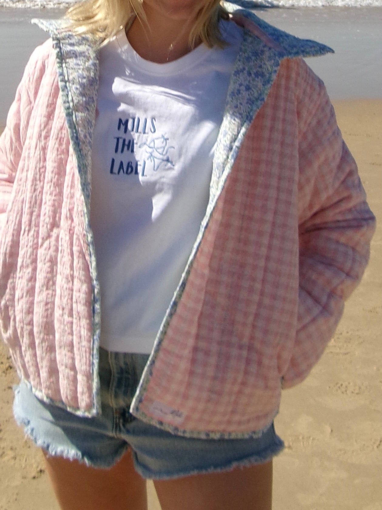 Christine Quilted Jacket - Pink Gingham
