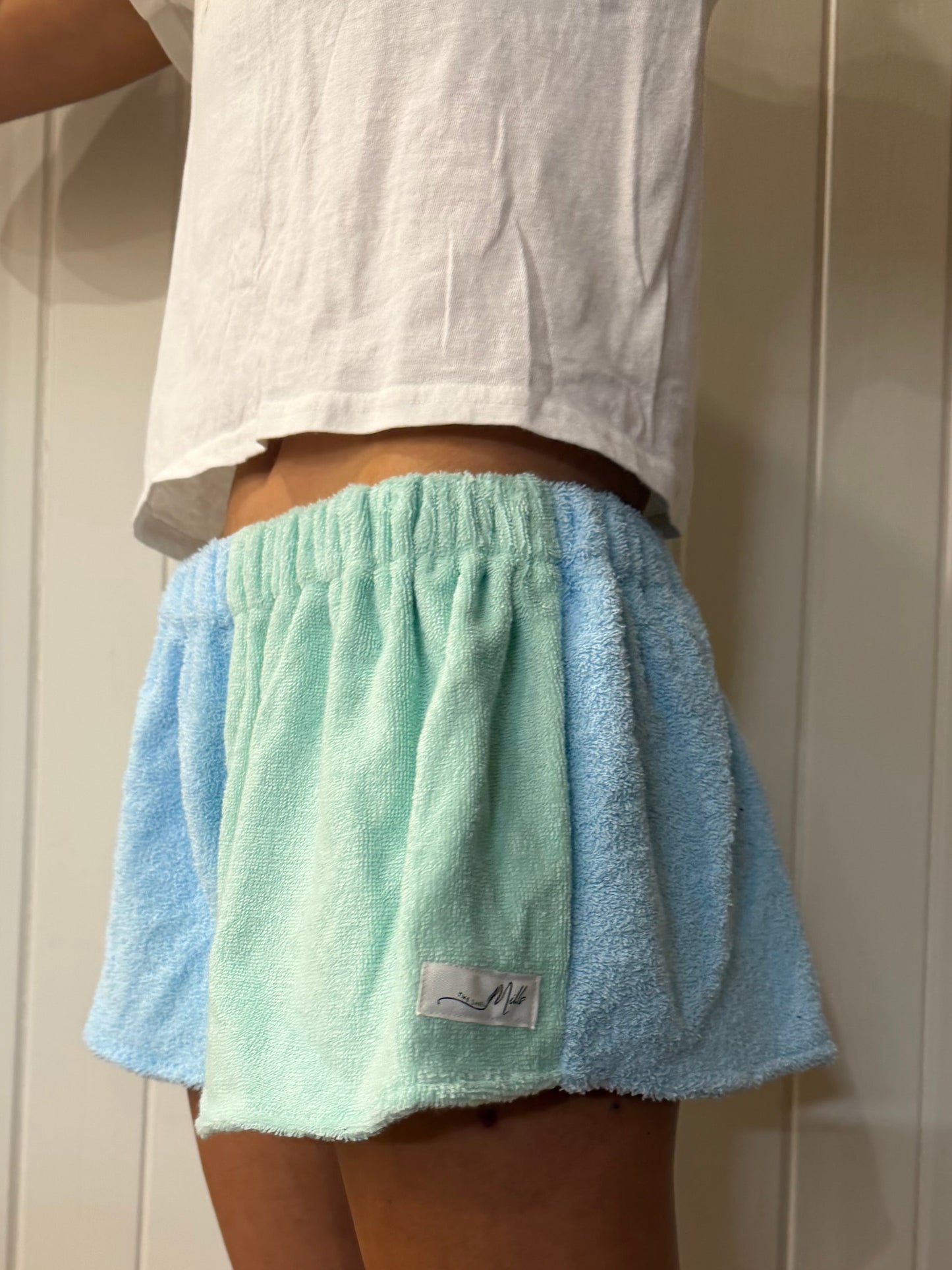 Lucy Shorts - Aqua + Blue