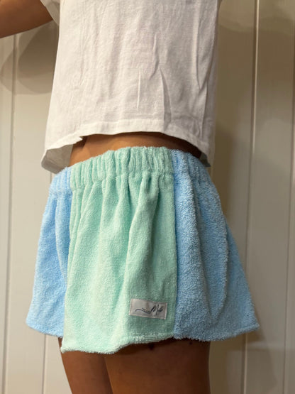 Lucy Shorts - Aqua + Blue