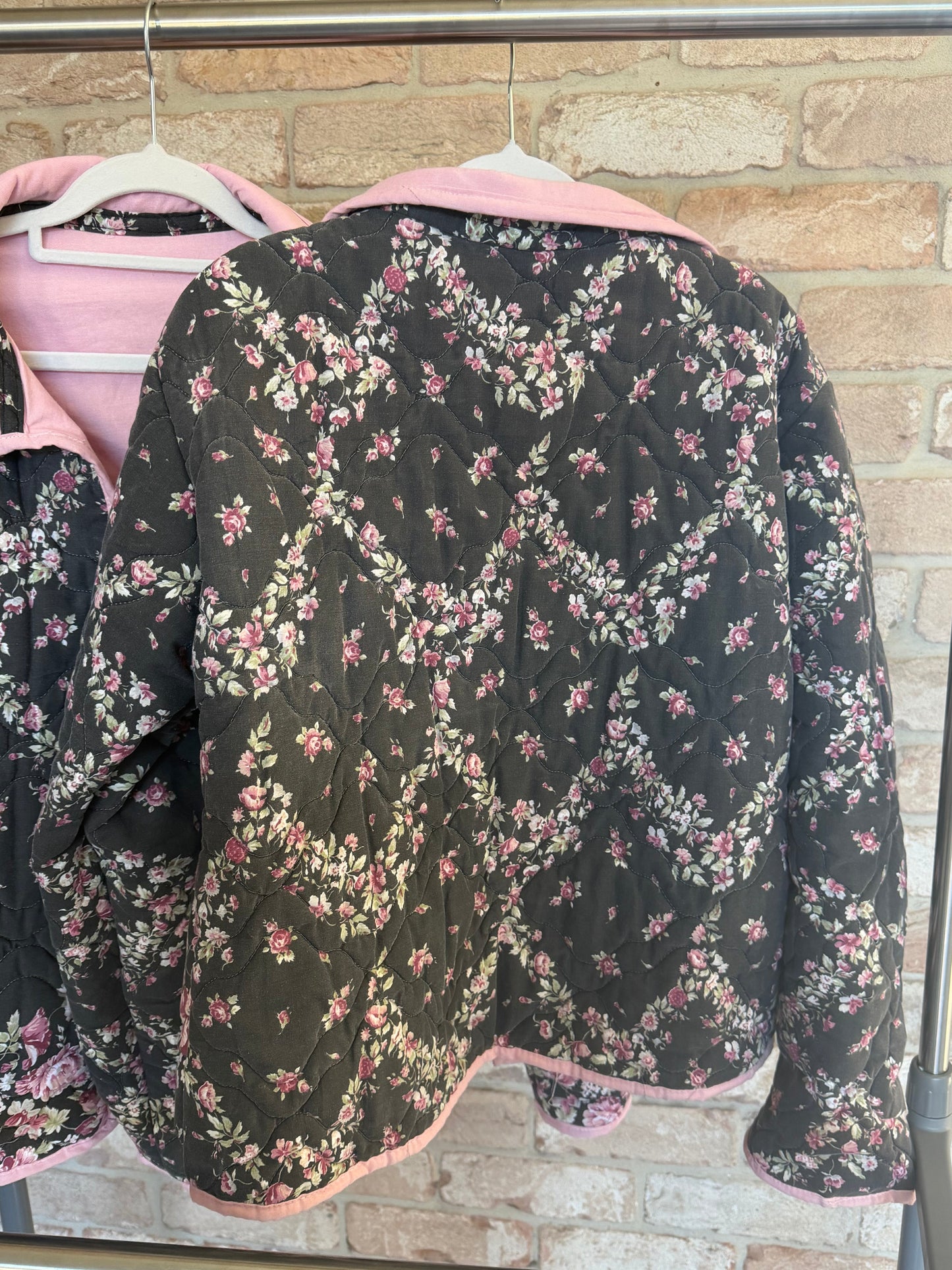 Christine Quilted Jacket - Black Floral