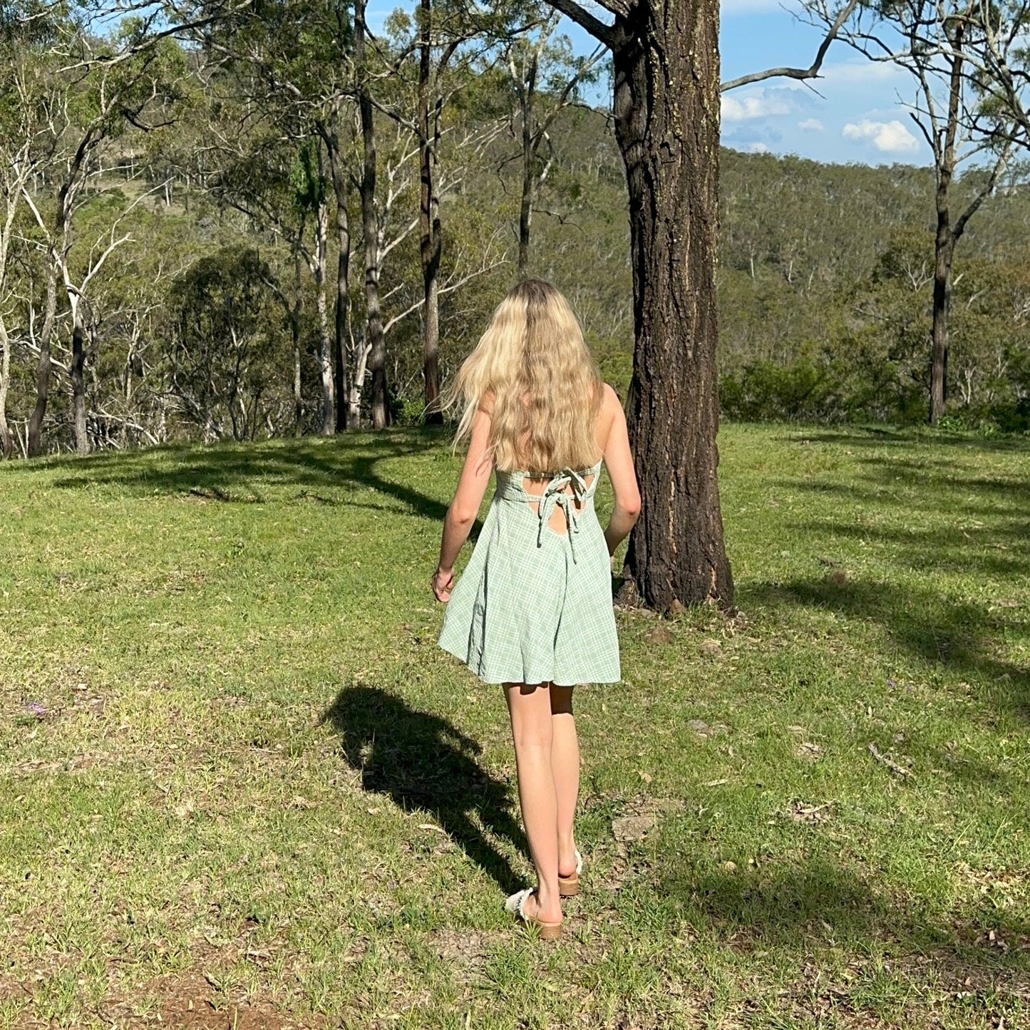 The Lucie Dress - Green Gingham