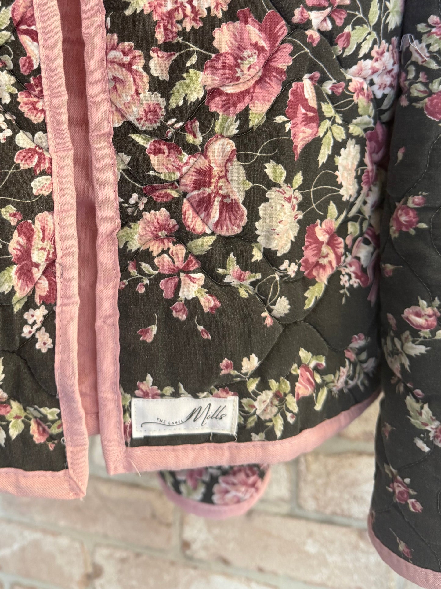 Christine Quilted Jacket - Black Floral