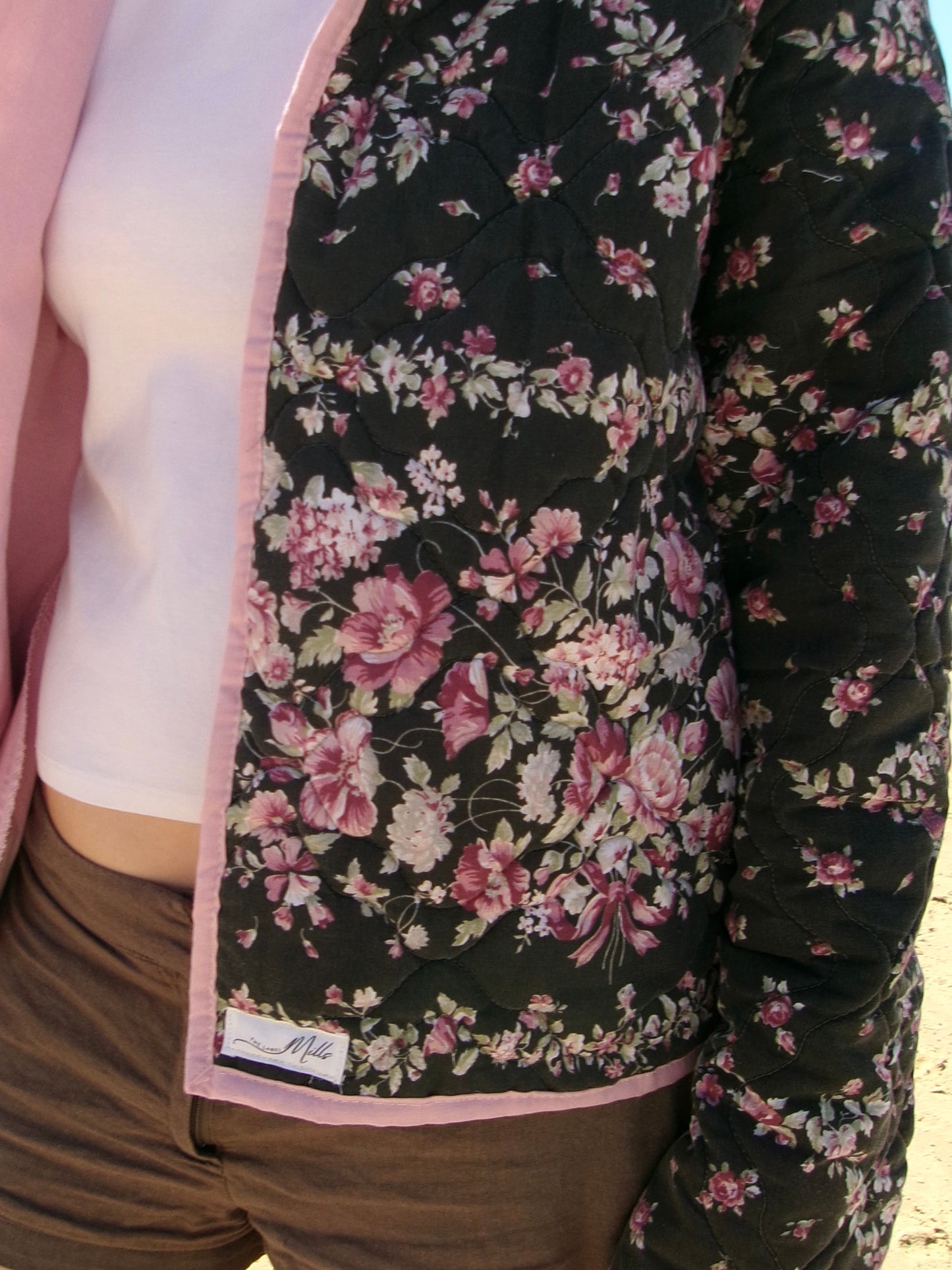 Christine Quilted Jacket - Black Floral