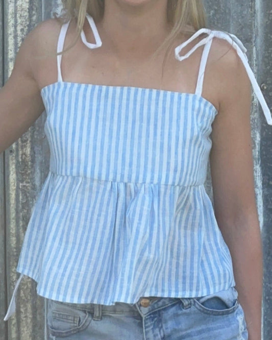 The Izzy Top - Blue Stripe
