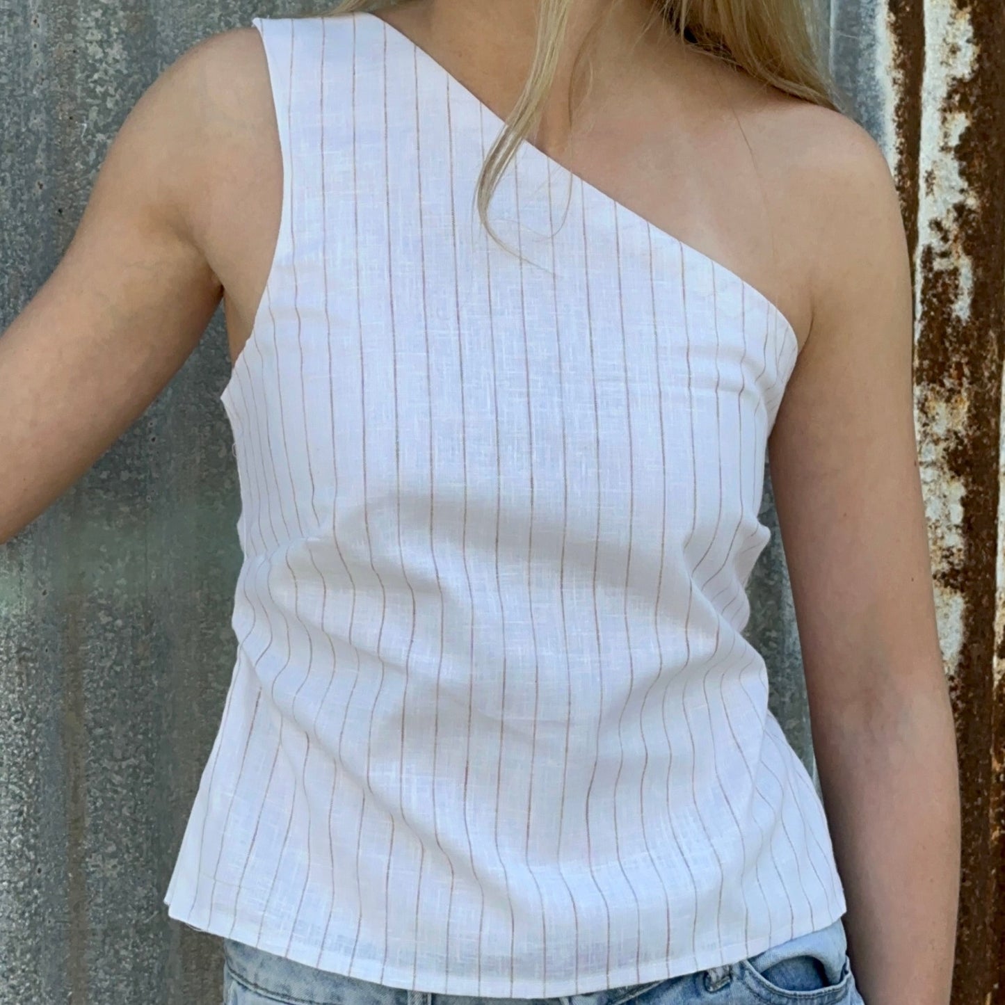 The Chloe Top - Natural Stripe