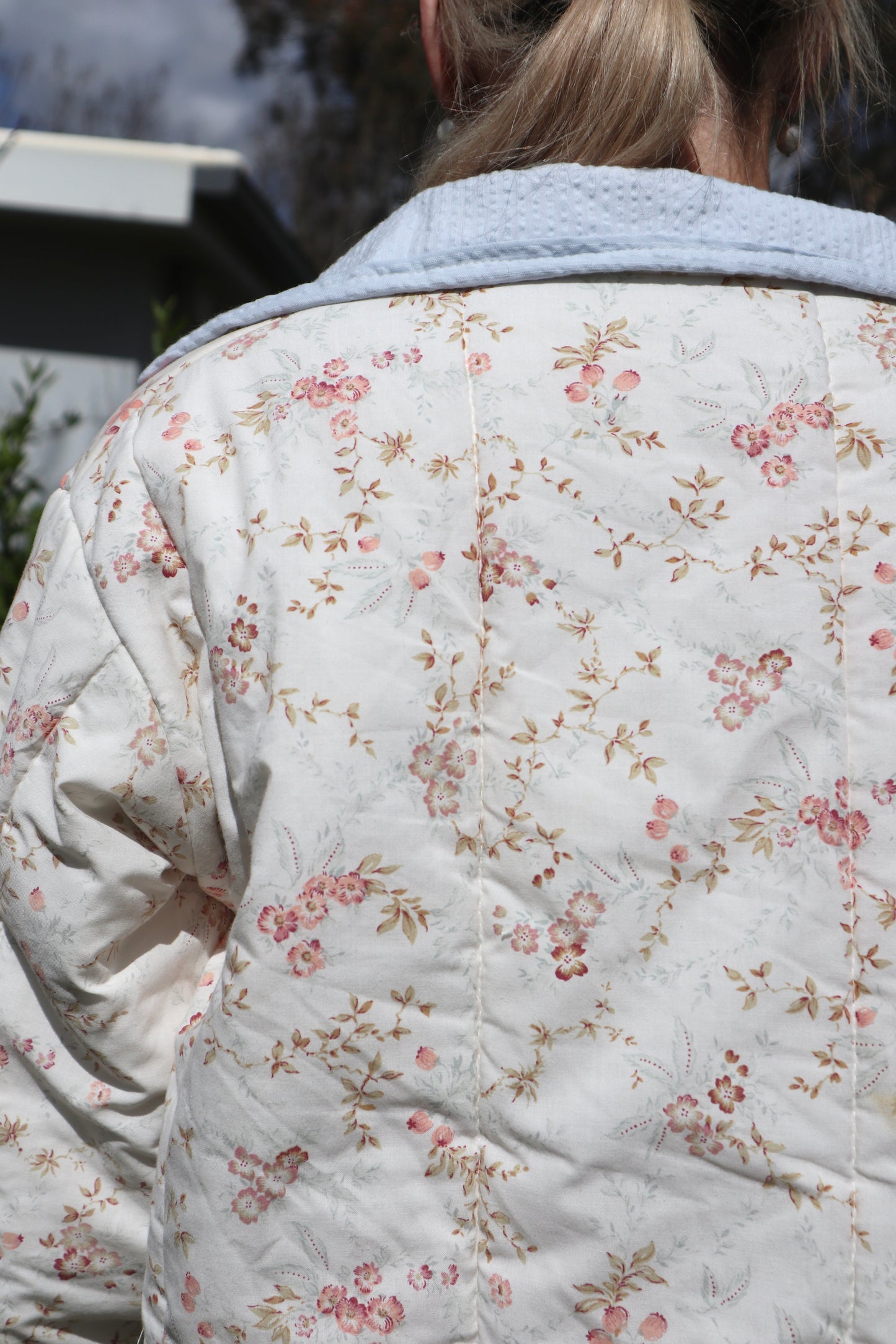 Christine Quilted Jacket - Cream Floral
