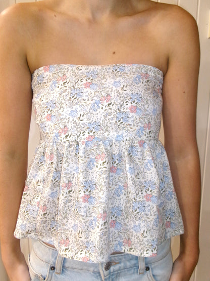 Strapless Floral Top