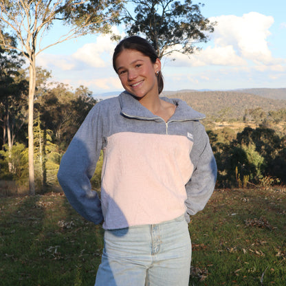 The Marley Jumper - Stone and Pink