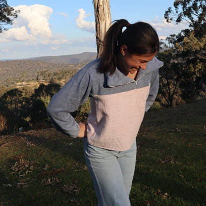 The Marley Jumper - Stone and Pink