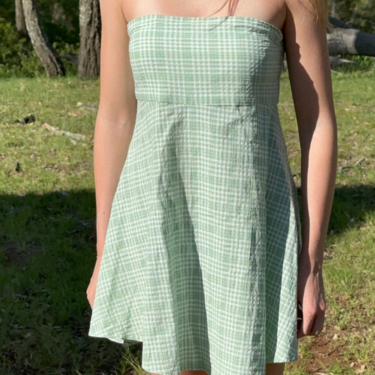 The Lucie Dress - Green Gingham